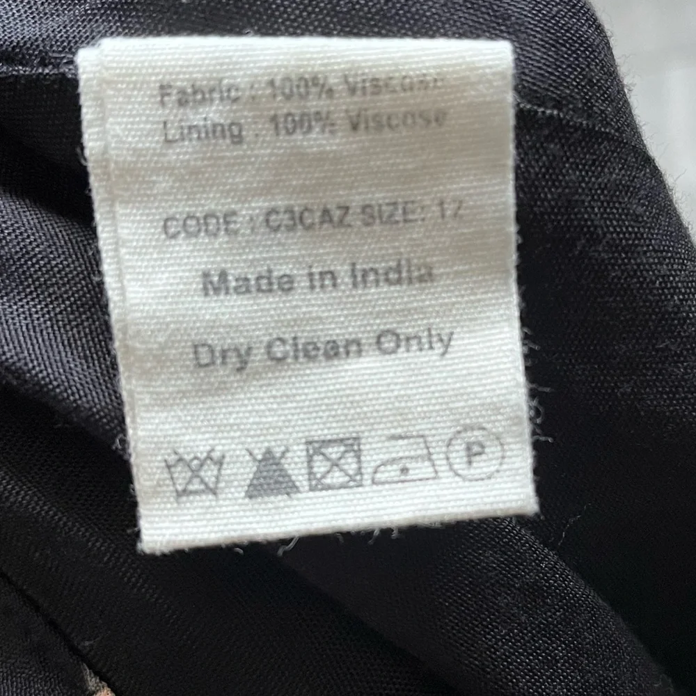 TOAST Black Patterned A-Line Below Knee Skirt UK 12 - Picture 6 of 8